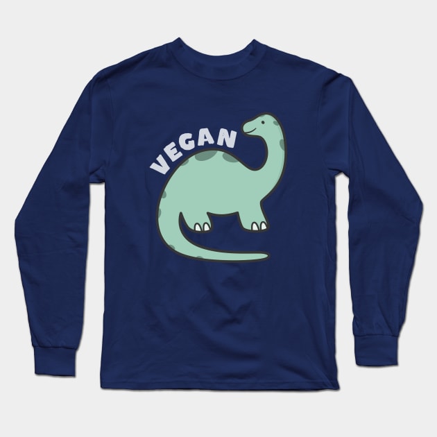 Funny Vegan Dinosaur Long Sleeve T-Shirt by happinessinatee